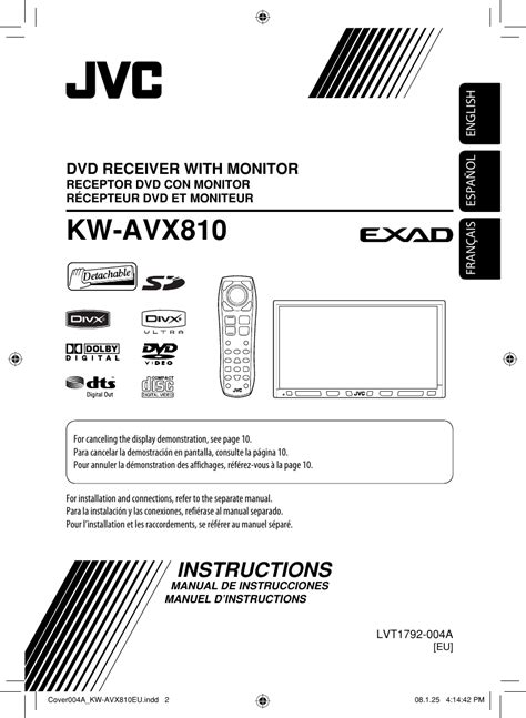 Jvc Kw Avx810eu Avx810 [eu] Instructions User Manual Lvt1792 004a