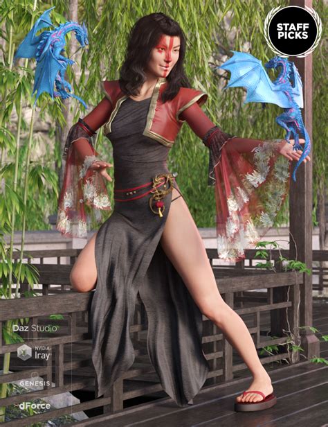 dforce dragon lady outfit for genesis 8 female s daz 3d
