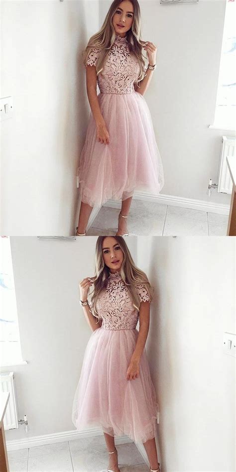 long pink lace homecoming dresses elegant hoco dresses  freshmen modest homecoming