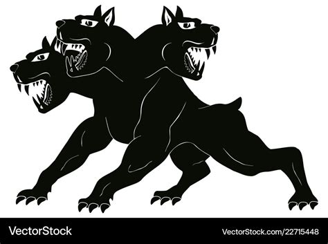 headed dog cerberus royalty  vector image