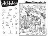 Hidden Object Highlights Kids Puzzles Summer Objects Printables Find Camping Games Coloring Activities Pages Worksheets sketch template