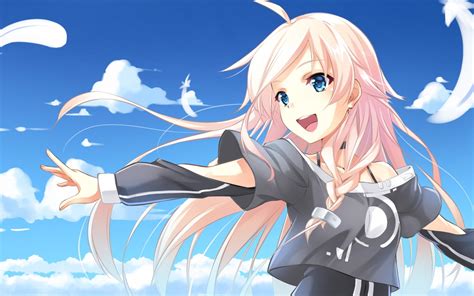 cute girl blue sky anime character hd wallpaper preview