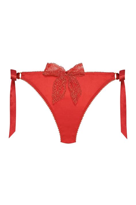 panties geisha red tied bow cadolle