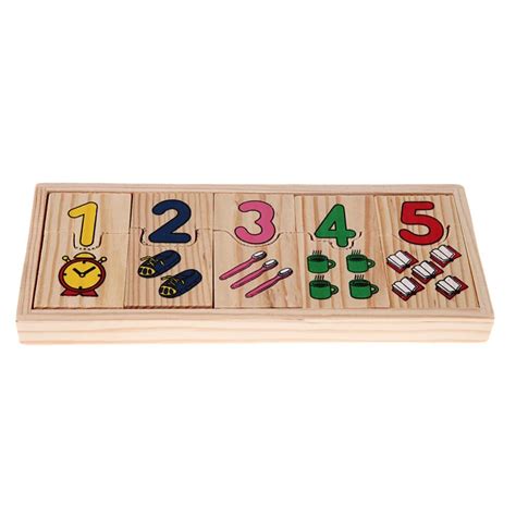set wooden number counting puzzle toy educational preschool baby math