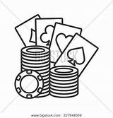 Chips Poker Drawing Cards Casino Getdrawings sketch template