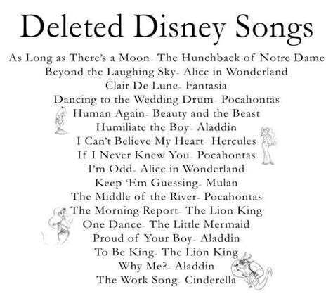 deleted songs disney songs disney disney magic