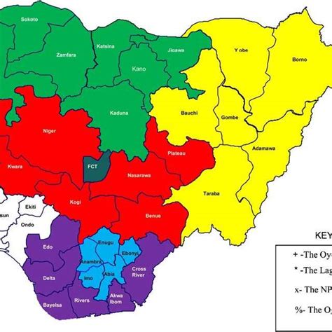 political map  south west nigeria located  nigeria
