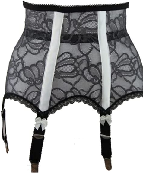 nancies lingerie grey 6 strap high waist cincher suspender garter belt