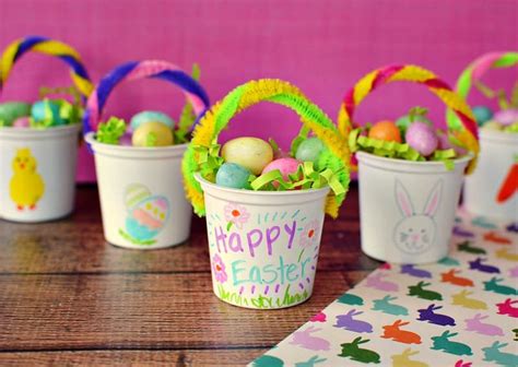 mini easter baskets  cup easter craft