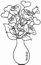 Colorat Flori Vaza Sfatulmamicilor Planse Plansa Decupat Trandafir Inimioare Subtire sketch template
