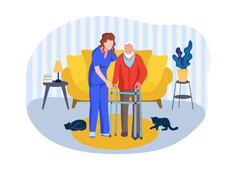 vector illustration elderly care physiotherapy  lana  dribbble