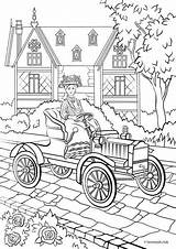 Victorian Coloring Pages Car Adult Fashion Style Colouring Cars Favoreads Printable Sheets Reserved Rights sketch template