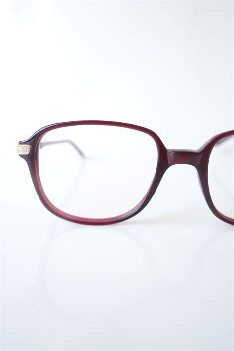 mens red boxy eyeglass frames mens 1980s burgundy and gold eyeglasses