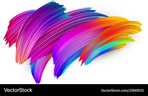 colorful abstract brush strokes  white vector image