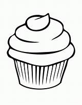 Coloring Cupcake Pages Cute Print sketch template