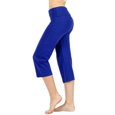 Thelovely Women S Cotton Fold Over Capri Lounge Yoga Pants S 3xl