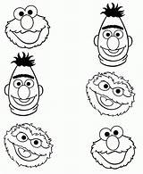 Sesame Street Coloring Pages Characters Ernie Face Bert Printable Faces Color Print Burt Elmo Rocks Birthday Party Getcolorings Book Popular sketch template