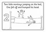 Monkeys Little Bed Jumping Five Colouring Coloring Sheets Pages Sparklebox Related Items sketch template