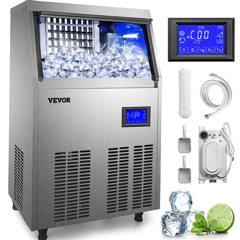 Vevor 110v Commercial Ice Maker 110 120lbs 24h With 33lbs Bin And