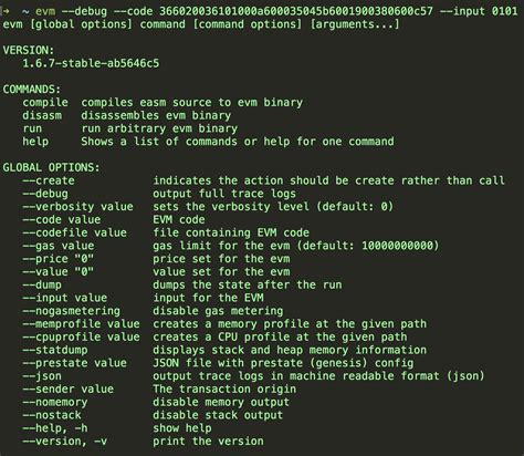 testing   command evm debug code opcodes  work ethereum stack exchange