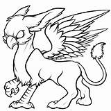 Griffin Cartoon Gryphon Baby Outline Tattoo Lineart Angry Tattooimages Biz Deviantart sketch template