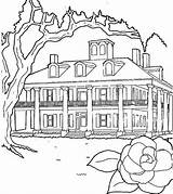 Coloring Houses House Plantations Plantation Pages Color Netart Print Template sketch template