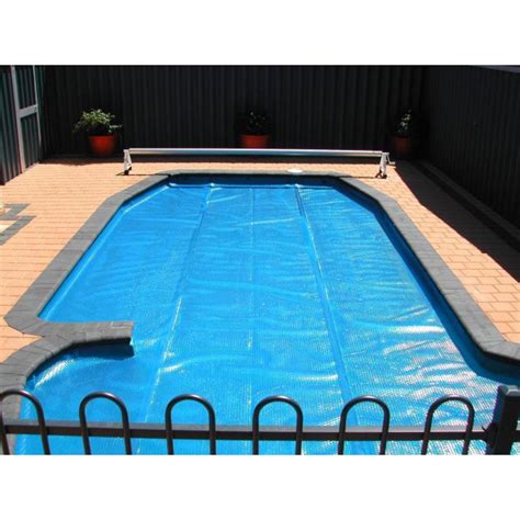 pool central  ft   ft rectangular heat wave solar pool cover  blue   home