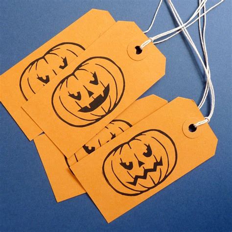 sale halloween pumpkin gift tags set spooky jack  lantern etsy