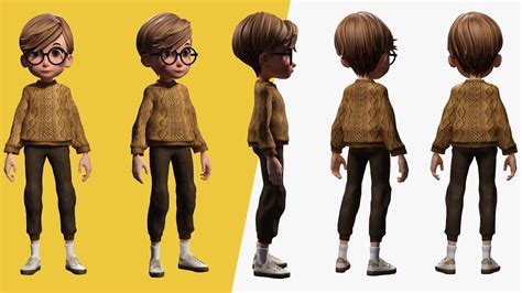 3d model brother cartoon man rigged 3d model real time male 3d toon vr