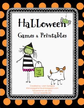 halloween games printables  kindergarten fever tpt