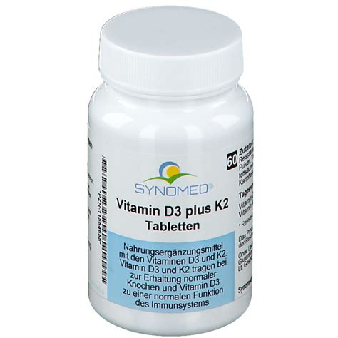 synomed vitamin d3 plus k2 60 st shop