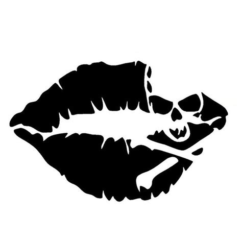Sexy Lips Car Stickers Personalized Motorcycle Vinyl Decals Black Color