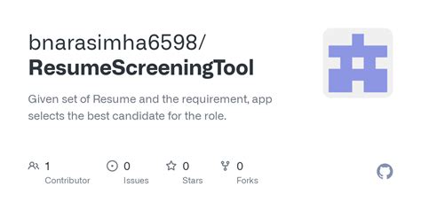 github bnarasimharesumescreeningtool  set  resume