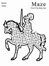 Maze Horse Printable Knight Games Mazes Printablesfree sketch template