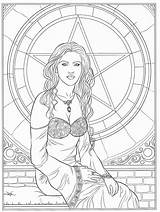 Coloring Wiccan Fairy Sorceress Coloringideas sketch template