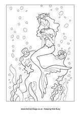 Mermaid Colouring Pages Coloring Mermaids Activity Sea Under Become Member Log Activityvillage Village Explore sketch template