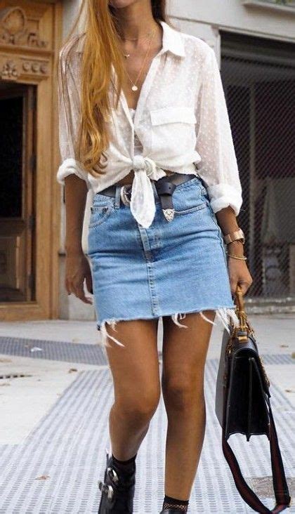 Outfit Shared By 🦋 On We Heart It Denim Skirt Fashion Denim Fashion
