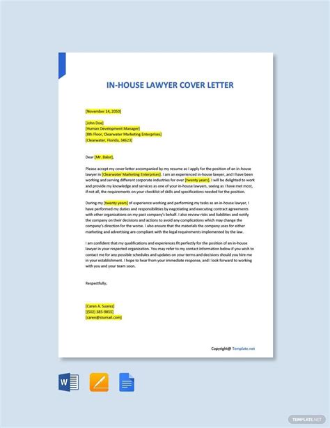 attorney cover letter template