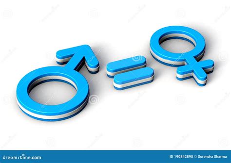 Male And Female Equality Concept Gender Blue Symbols With Equal Sign