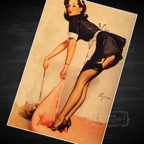 Sexy Maid Girl Pop Art Pin Up Vintage Poster Classic Retro
