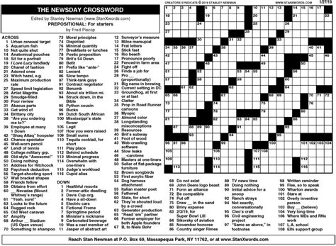 printable chicago tribune sunday crossword puzzle