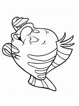 Pages Flounder Coloring Printable Color sketch template
