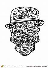 Coloring Skull Pages Sugar Mandala Printable Skulls Adult Hat Hugolescargot Coloriage Mexicain Book Crâne Sucre Moustache Halloween Print Tattoo Drawings sketch template