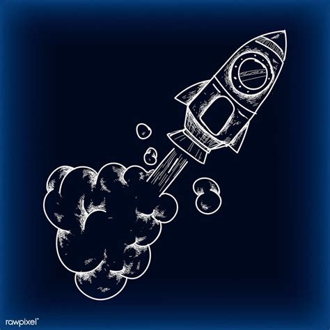 premium vector  rocket ship doodle design vector