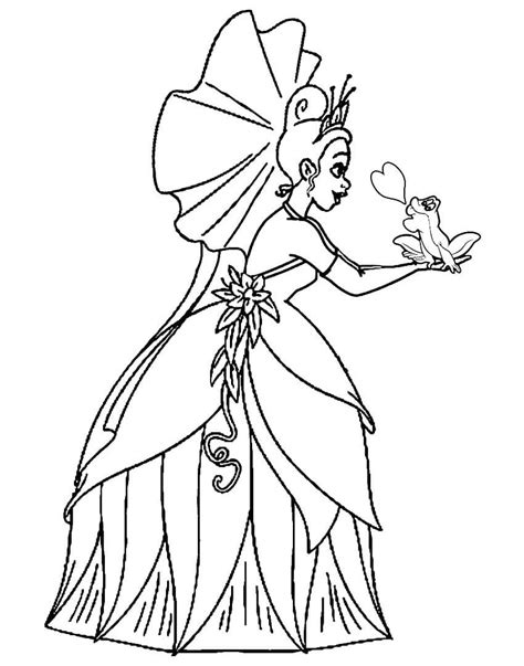 princess   frog coloring page  printable coloring pages