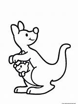 Coloring Pages Kangaroo Printable Animal Baby Kids Australia sketch template