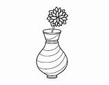 Vase Coloring Chrysanthemum Coloringcrew sketch template