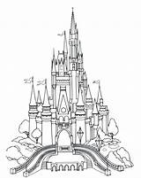 Coloring Disney Pages Adults Castle Kids sketch template