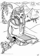 Coloring Pages Sphinx Pyramids Egyptian Print sketch template