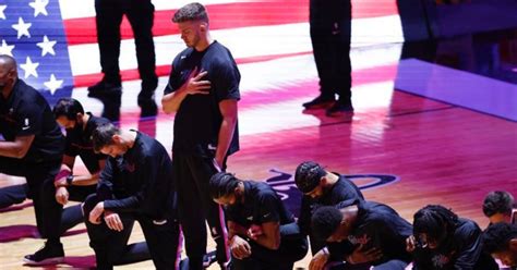 Lone Nba Player Stands For Anthem While Both Teams Kneel